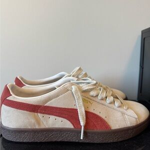 Puma White and Red Athletic Shoes